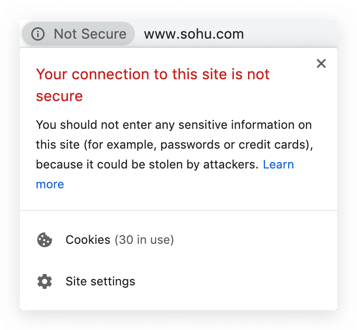 Chrome标记http网站不安全
